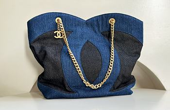 Chanel Shopping Tote Hobo Denim Bag 38×32.5x10cm