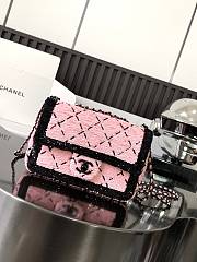 Chanel 24P Flap Bag Sequin Pink Bag 20cm - 1