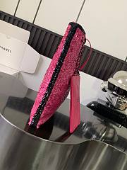 Chanel Shopping Bag Sequins Black Dark Pink 39x20x2cm - 5