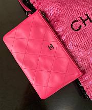 Chanel Shopping Bag Sequins Black Dark Pink 39x20x2cm - 4