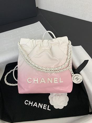 Chanel 22 Mini Bag White & Light Pink 20x19x6cm