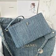 Chanel 22 Handbag Denim 35x37x8cm - 4