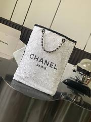 Chanel Shopping Bag Sequins White 39x20x2cm - 1