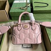 Gucci GG Matelassé Handbag Pink 19x13x10cm - 1