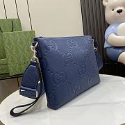 Gucci Jumbo GG Medium Messenger Bag Blue 31×24.5×5cm - 5