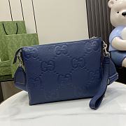Gucci Jumbo GG Medium Messenger Bag Blue 31×24.5×5cm - 3