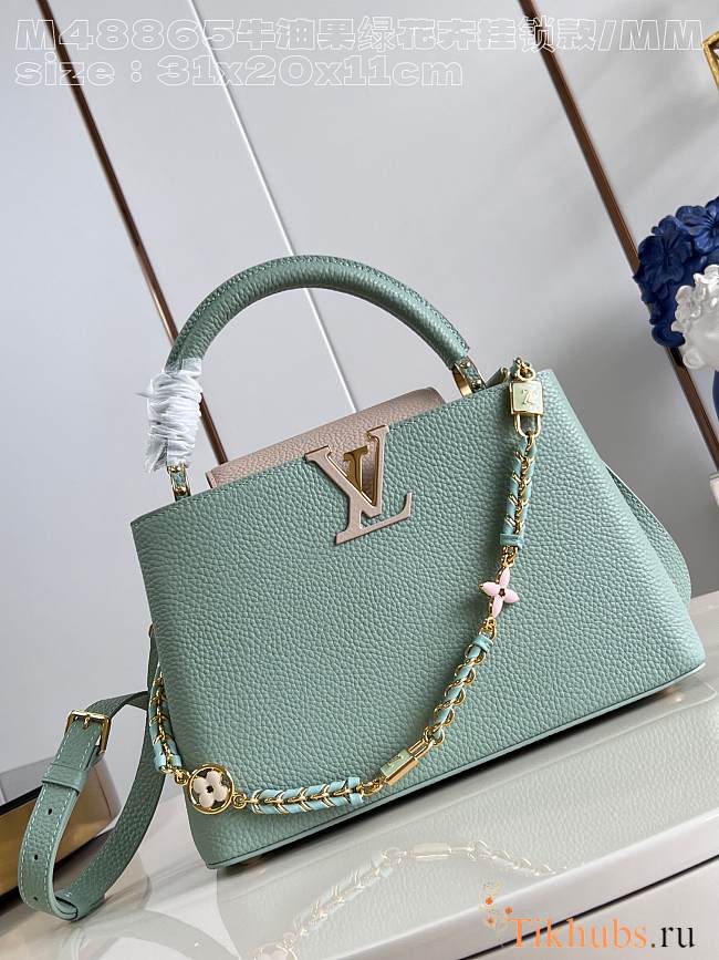 Louis Vuitton LV MM Capucines Jade Green 31x20x11cm - 1