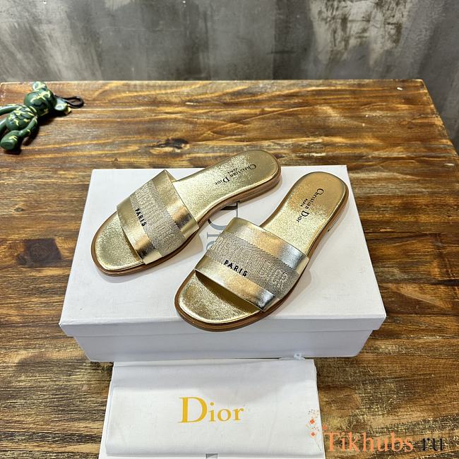 Dior Dway Slide Gold Calfskin - 1