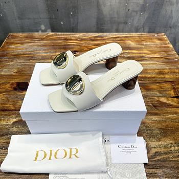 Dior Forever Heeled Slide White Calfskin 5cm