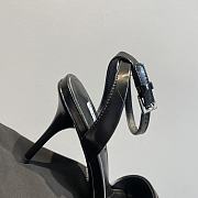 Prada Leather Sandal In Black Heel 8.5cm - 5