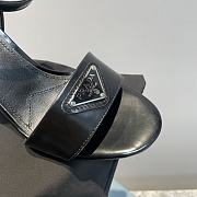 Prada Leather Sandal In Black Heel 8.5cm - 4