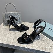 Prada Leather Sandal In Black Heel 8.5cm - 2