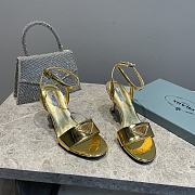 Prada Leather Sandal In Gold Heel 8.5cm - 1