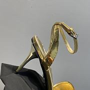 Prada Leather Sandal In Gold Heel 8.5cm - 5