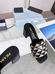 Prada Logo Plaque Slip-on Sandals Heel 8.5cm - 4