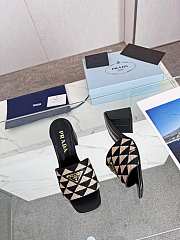 Prada Logo Plaque Slip-on Sandals Heel 8.5cm - 2