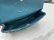 Chanel Flap Bag Tweed Blue 25cm - 6