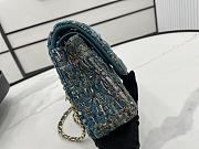 Chanel Flap Bag Tweed Blue 25cm - 3