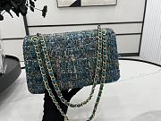 Chanel Flap Bag Tweed Blue 25cm - 2