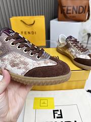 Fendi Flair Beige Karung Leather Low-tops Sneaker - 4