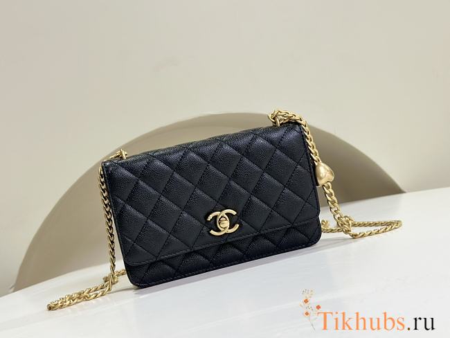 Chanel Wallet On Chain Woc Black Gold 19cm - 1
