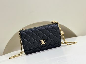 Chanel Wallet On Chain Woc Black Gold 19cm