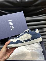 Dior B27 Low-Top Sneaker White Calfskin Blue Denim  - 5