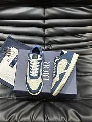 Dior B27 Low-Top Sneaker White Calfskin Blue Denim  - 3