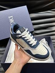 Dior B27 Low-Top Sneaker White Calfskin Blue Denim  - 4