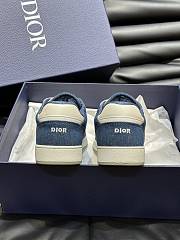 Dior B27 Low-Top Sneaker White Calfskin Blue Denim  - 2