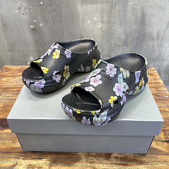 Balenciaga Flower Black Crocs