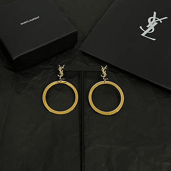 YSL Cassander Pendant Hoop Earrings 