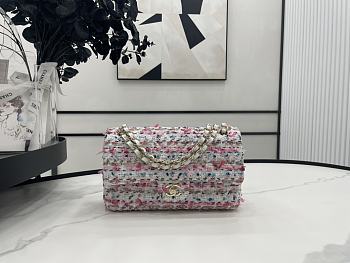 Chanel Medium Flap Bag White Pink 25cm