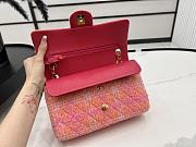Chanel Medium Flap Bag Tweed Gold Orange Pink 25cm - 4
