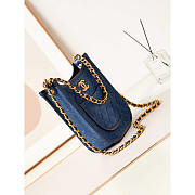 Chanel Hobo Handbag Washed Denim 24x22x6cm - 3