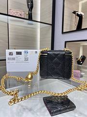 Chanel Vanity Leather Mini Bag Heart Chain Black 10.5x8.5x7cm - 4