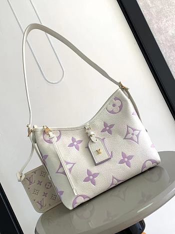 Louis Vuitton LV Carryall PM White Purple 29x24x12cm