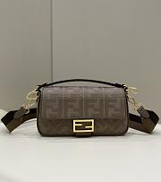 Fendi Baguette Shoulder Bag Brown 27x6x14cm - 1