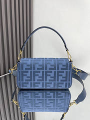 Fendi Baguette Shoulder Bag Blue 27x15x6cm - 6