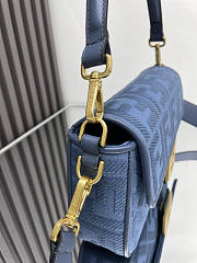 Fendi Baguette Shoulder Bag Blue 27x15x6cm - 5