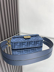 Fendi Baguette Shoulder Bag Blue 27x15x6cm - 4