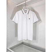 Dior Polo Shirt With Bee Embroidery Cotton Piqué White - 1