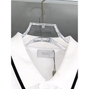 Dior Polo Shirt With Bee Embroidery Cotton Piqué White - 5