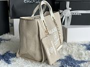 Chanel Shopping Tote Canvas White Handle 38x22x13cm - 6