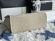 Chanel Shopping Tote Canvas White Handle 38x22x13cm - 5