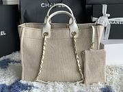 Chanel Shopping Tote Canvas White Handle 38x22x13cm - 4