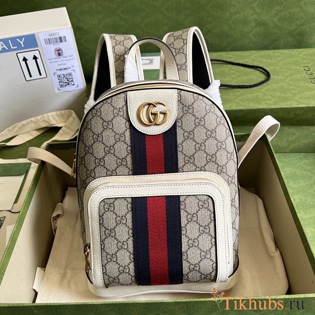 Gucci GG Supreme Ophidia Backpack White 21x29cm - 1