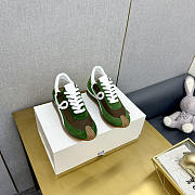 Loewe Flow Runner In Nylon And Suede Green Shoes - 3