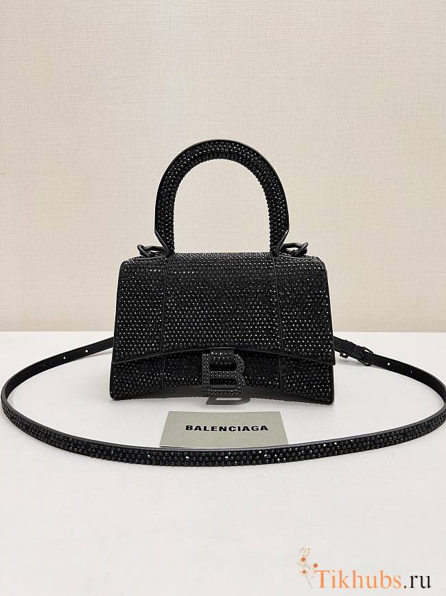 Balenciaga Hourglass Black Top Handle Bag 19x13x8cm - 1
