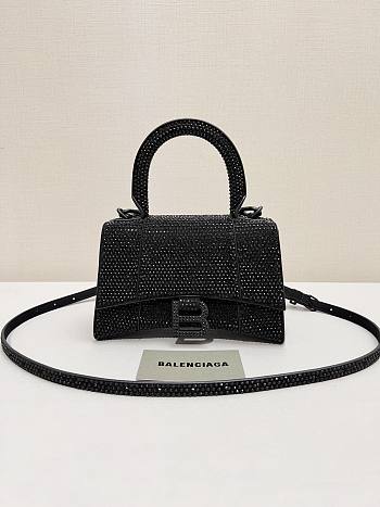 Balenciaga Hourglass Black Top Handle Bag 19x13x8cm